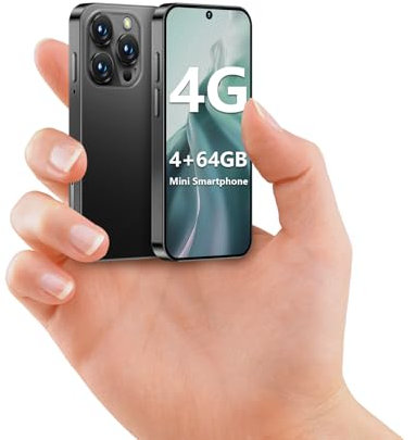 BLKE Max Mini Smartphone 4G, teléfono Mini Desbloqueado de 4+64 GB con Pantalla HD de 3,88 Pulgadas, batería de 2000 mAh, cámara de 5 MP, Doble SIM, diseño ultradelgado para teléfono Infantil Negro