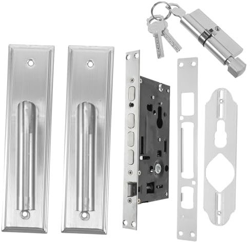DOITOOL Maniglia Per Porta Con Serratura Design Elegante Acciaio Inossidabile Funzionamento Silenzioso Maniglia Sostituibile Per Porte Ingresso e Interne Include Chiave e Meccanismo
