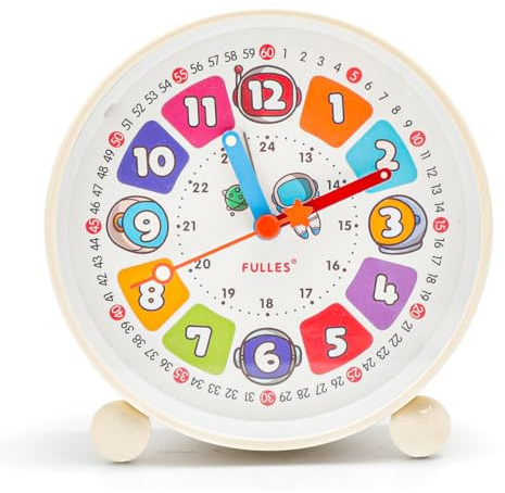 HENGBIRD Despertador Infantil Sin Tictac con Luz Nocturna – Despertador Educativo 24 Horas, Diseño Colorido y Divertido, Ideal para Niños y Niñas