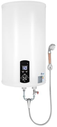 70 l elektrisk varmvattenberedare, 2 000 W varmvattenberedare, väggmonterad varmvattenberedare, energibesparande förvaringspanna, med läckageskydd och LED-display