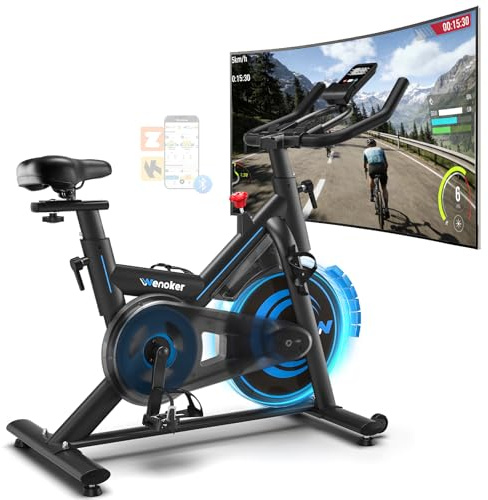 Wenoker Exercise Bike with App and LCD Display, Ergometer Home Trainer