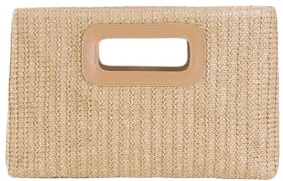 Generico Straw Clutch Purses for Women | Summer Top Handle Lightweight | Woven Clutch Wedding Handbags | for Wedding Party Vacation Formal Event Daily Outdoor Travel Shopping