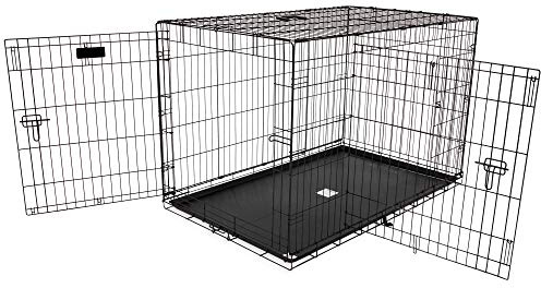 Precision Pet Products Two Door Great Crate Wire Dog Crate, 48 Inch, For Pets 90-125 lbs, With 5-Point Locking System