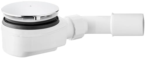 Schläfer 4397005 | Duschwanne Siphon Ablauf für inspizierbare Siphon Duschwanne, für Duschloch Durchmesser 90 mm, Chrom Abdeckkappe Ablaufschlauch Durchmesser 40/50 mm