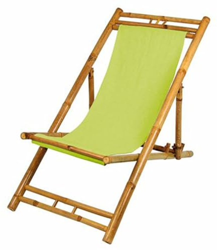 BURI Bambus Relax Liegestuhl Grün Strandstuhl Terrassenliege Gartenstuhl 60x135cm