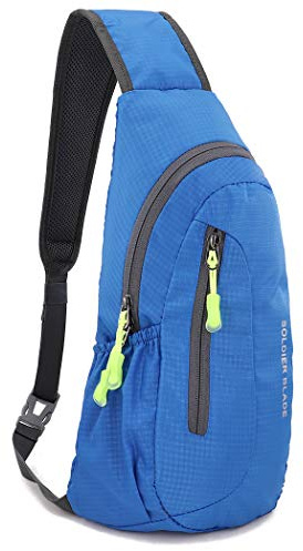 Gisdanchz Sling Rucksack Herren Klein, Schultertasche Umhängetasche Sporttasche Crossbodoy Slingbag Crossbag Mini Backpack Chest Bag Sling Bag Herren Wasserdicht Sport Brusttasche Damen Klein, Blau