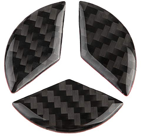 Nikou Steering Wheel Logo, Compatible Logo Carbon Fiber, for B-enz Accessories Parts Emblem Badge Decals Stickers Covers Interior Decorations M-ercedes C Class W204 2005-2012