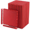 Schutzmatten Set EXTRA DICK - 2cm - PREMIUM Fitness Geräte Unterlegmatte 20 St. EXTRA LARGE (60 x 60 cm – jede Fliese) (7.24 m² – alle zusammen) - Rot - Bodenschutzmatten zusammenstecken