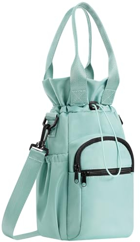 Flaschenhalter, Thermoskanne Flaschenhülle Mit Verstellbarem Schultergurt 1L and 2L Trinkflasche Beutel, Wasserdicht Wasserflaschenhalter, Bottlehalter Bottel Carrier für Camping Wandern (Grün)