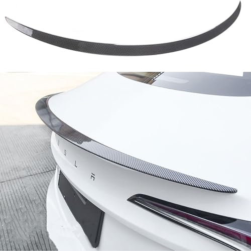 Ywooon Alerón Trasero para Tesla Model 3 Highland Performance Spoiler Original Trunk Wing ABS 2024 2025 Model 3 Highland Accesorios (Fibra de Carbono Brillante)