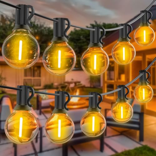 FARNY Guirnaldas Luces Exterior 30M, Guirnaldas Luminosas de Exterior con 50+2 G40 Globe LED Bombillas Cadena Luces Impermeable Perefcto para Patio, Boda, Navidad, Jardín, Balcón, Terraza