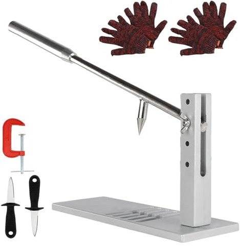 Zuasdvnk Macchina per sgusciare le ostriche, strumento per sgusciare le ostriche, Macchina per aprire le vongole delle ostriche in acciaio inossidabile, G-Clip, 2 coltelli per sgusciare vongole,