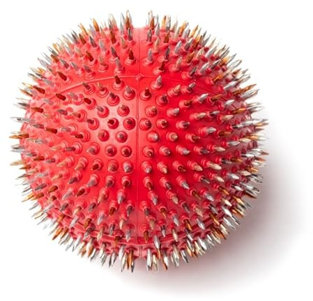 Lyapko Acupuncture Hand Foot Massage Red Needle Ball 4.0 Ag Premium Active Massager Unisex Spiked Ball Unique Therapy Device Massage Ball Hedgehog Ball Acupressure Balls for Stress Relief Relaxation