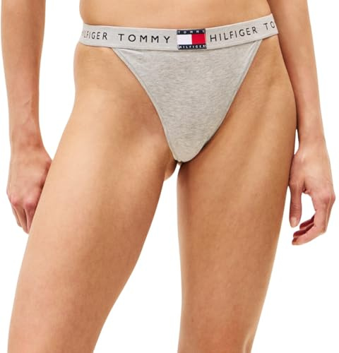 Tommy Hilfiger Tanga Mujer con Logotipo, Gris (Light Grey Heather), XS
