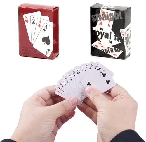 SGERUFZ 2 Mazzi Mini Carte da Gioco,Mini Giochi di Carte per Bambini Adulto,Carte da Poker Mini, Mini Giochi Carte per Bomboniere, Giochi da Viaggio,Accessori per Case delle Bambole