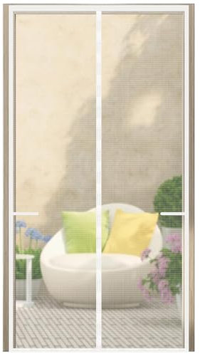 Insektengitter Balkontür, Fliegentür Mit Magnet Robustes und Kratzfestes Glasfaser, Terrassentür Fliegengitter für Balkontür,Terrassentür,Schiebetür,White-80×220cm