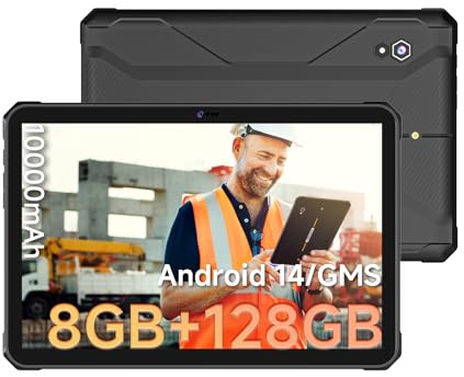 ONERugged T1 Max - robust 10,95 tum Android 14-surfplatta, IP68. 8GB/128 GB (utbyggbar till 512 GB), 10 000 mAh batteri. Octa-Core, 48MP+32MP kameror. Perfekt för UTV, drönare och utomhusarbete.