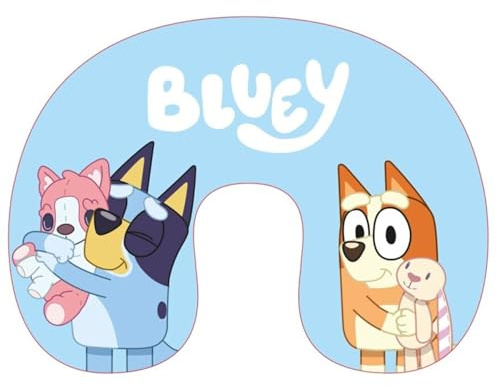 Bluey Kids Travel Neck Pillow | Soft & Supportive U-Shaped Cushion for Children | Official Bluey Merchandise | Comfortable Head & Neck Support for Car, Plane, Train Journeys | Lightweight & Portable