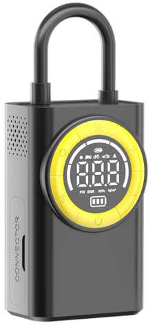 Gonfleur de pneu portable - Pompe à air sans fil de 150 PSI pour voiture et moto avec manomètre numérique et lumière LED - Gonfleur de pneu 5 fois plus rapide