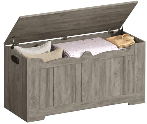Hzuaneri Cassa portaoggetti, Panca con portaoggetti, Cassapanca, panca scarpiera, Pouf Organizzatore, 40 x 100 x 48 cm, per corridoio, Avorio Chiaro SB01005X