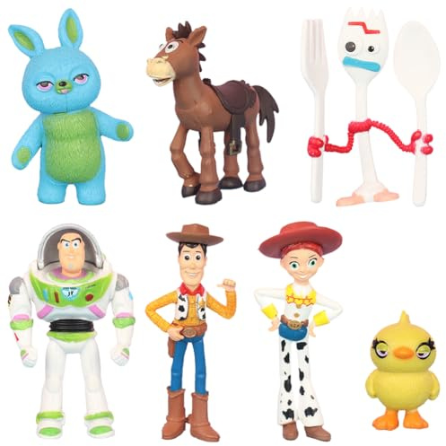 YCVBCY Toy Figurines Topper de Gâteau, 7 Pièces, Toy Cake Topper Jouet Décoration, Dessin Animé, Figurines Mini, Décoration de Gâteaux pour Enfants