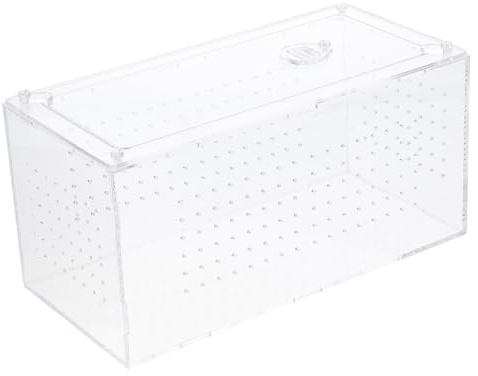 KOMBIUDA Boîte Alimentation pour Reptiles Terrarium Domestique Transparent Boîte Multifonctionnelle pour Serpents Accessoire pour Reptiles Cage à Grillons Portable