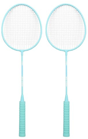 Naroote Set per Racchetta da Badminton, Set da Badminton per 2 Giocatori in Lega di Ferro per Esercitarsi (Green)