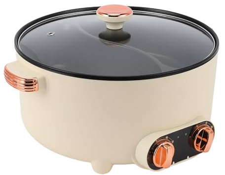 Tnfeeon Elektrisk Hot Pot med Avdelare Elektrisk Hot Pot, Stort Kokutrymme Multifunktionell Dual Flavor Hotpot för Hemmakök, Kokande Ångkokning Nan (#1)