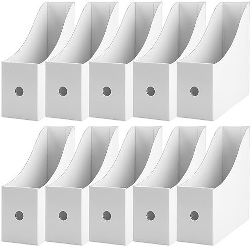 Wozzies A4 tidningshållare kraftpapper, 10 stycken tidskriftssamlingar filhållare skrivbord stående samlare kartong skrivbord organisatör för fil mapp skrivmaterial kontorsmaterial
