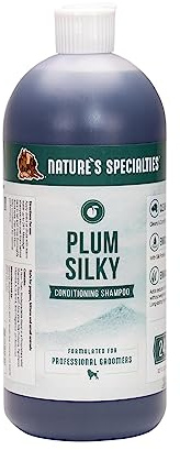 Nature's Specialties Plum Silky Dog Shampoo - Conditioning Shampoo for Dogs - Texturising Shampoo with Silk Proteins, Conditioners & Deodorisers - Cleans, Moisturises & Conditions Coat, 946ml