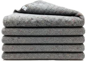Pack of 5 Furniture Moving Van Removal Packing Transit Fabric Blankets -200cm x 150cm