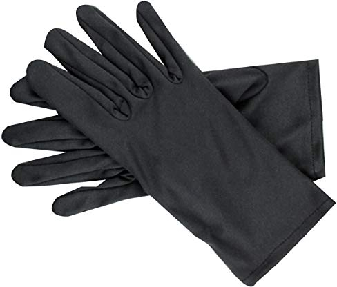 Heli Polierhandschuhe aus Mikrofaser, reinweiß, für Uhren/Schmuck/Reinigung, waschbar, Schwarz, Größe 8