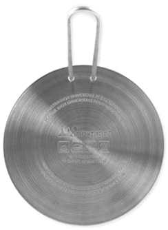 Inoxpran - Piastra Universale per Induzione in Acciaio Inossidabile, 16x16x0,5 cm, Piastra Dotata di Manico per Maneggiarla con Cura, Adatta a Tutte le Pentole e Padelle, Pratica e Comoda da Usare