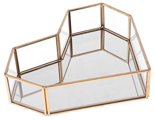 Backbayia Vintage Terrarium De C?ur Forme Boîte à Bijoux en Verre Bricolage Vase De Plante Succulente