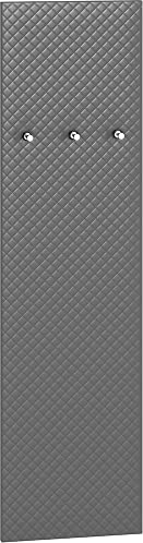 Lomadox Garderobenpaneel mit grauem Kunstleder, B/H/T ca. 40/150/3 cm