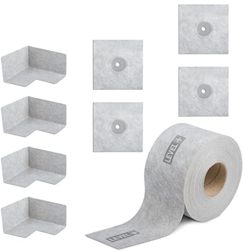 Juego de cinta de sellado para esquinas interiores, manguitos de pared, sellado bajo azulejos, para interiores, exteriores, ducha, baño, balcones, G12