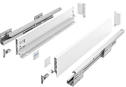 GTV Lådskenor AXIS PRO I Lådutdrag med fullt utdrag I vit I lastkapacitet upp till 40 kg I Push to Open System I Utomhusåtkomst I Bredd: 500 mm I höjd: 86 mm