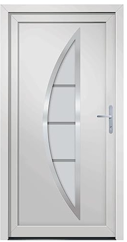 vidaXL Porta Ingresso Bianca 108x200 cm in PVC, porta, porta di ingresso, porta d'ingresso in PVC, porta entrata, porta in PVC, porte, porte in PVC