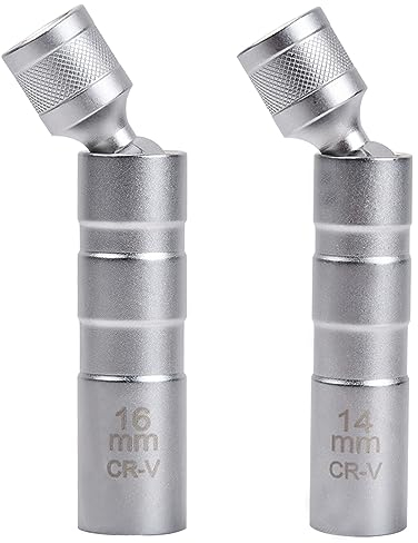 volumoon 2 Stück Magnet Zündkerzenschlüssel,Universal Flexibel Zündkerzenschlüssel,Magnetisch Zündkerzen Schlüssel,Zündkerzen Entferner Installationswerkzeug,für Die Autoreparatur (14mm und 16mm)