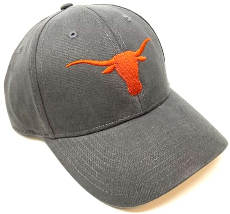 National Cap MVP Texas Longhorns Maskottchen Logo Dunkelgrau Curved Bill Adjustable Hat, grau dunkel, Einheitsgröße