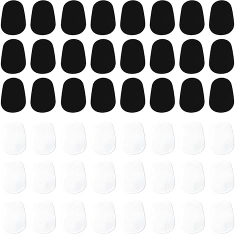 48 Stück Mundstückkissen Saxophon 0,8 mm Gummi Saxophon-Mundstück-Patches Mundstückaufnäher für Alto Tenorsaxophon Klarinette (Schwarz, Transparent)