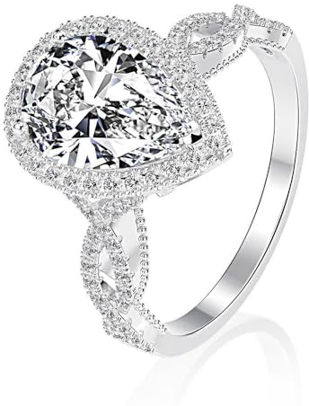 GemKing R0936 Radiant diamond bottom 8 * 12 diamond ring female main diamond 2 carat set ring s925
