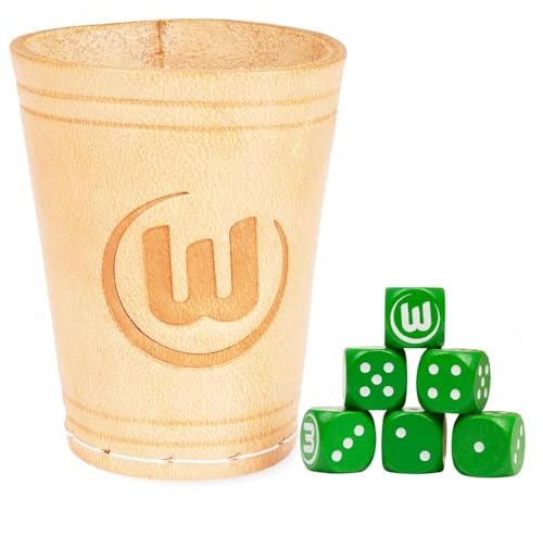 Teepe Würfelbecher VFL Wolfsburg Knobelbecher Logo mit 6 Würfeln