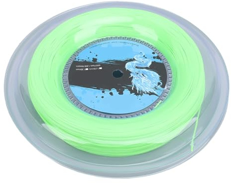 Drfeify Bobine de Corde de Tennis, Bobine de Corde de Raquette de Tennis en Polyester 200 M de Douceur, Vert Fluorescent pour L'entraînement des Joueurs Offensifs