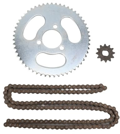 Alomejor Kit de piñón de cadena 25H de acero 55T, piñón de rueda trasera 12T piñón de rueda delantera para mini motocicleta, ATV y bicicleta