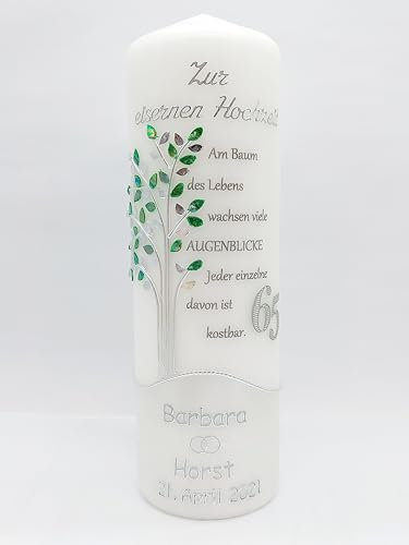 Eiserne Hochzeit Kerze EH-10 inkl. Namen und Datum