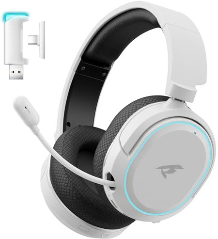 Casque de jeu sans fil, Casque Audio Son Surround 7.1, USB 2,4 GHz avec Bluetooth 5.4, Batterie de 100 Heures, Microphone Antibruit ENC, Lumière RVB, pour PC, PS5, PS4, Mac Switch