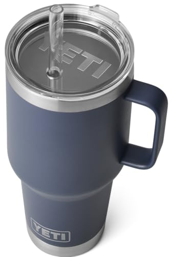 YETI Rambler Trinkbecher Mit Trinkhalmdeckel, Navy, 35 oz (1 l)