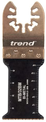 Trend Lame Multifunzione Bimetallo 34 mm, confezione da 5, denti fini, universali per legno, metallo e plastica, MTB/32BM