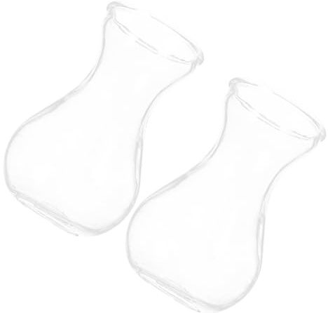 ULTECHNOVO 2pcs Transparent Glass Craft Vase Simple Style Flower Arrangement Container Decorative Hyacinth Bulb Vase for Home Desk Display